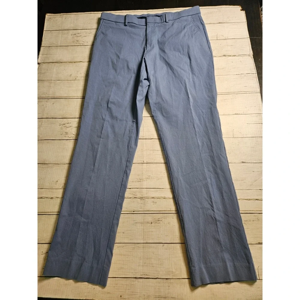 Ralph Lauren Mens Blue Dress Pants 36W x 32L Straight Leg Chino 35x31 Actual